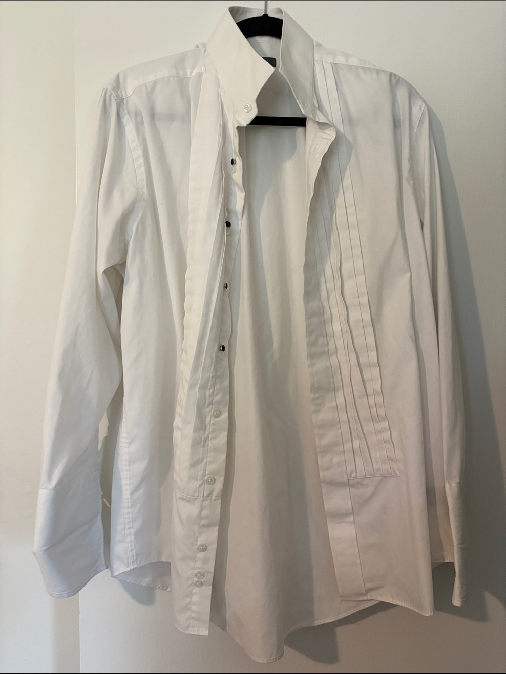 Madison White Pleated-Front Men’s Dress Shirt